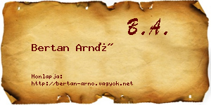 Bertan Arnó névjegykártya